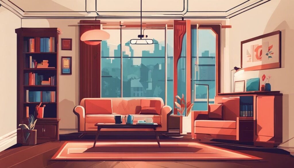 Een medisch alarmsysteem in een gezellige woonkamer straalt veiligheid en zekerheid uit.