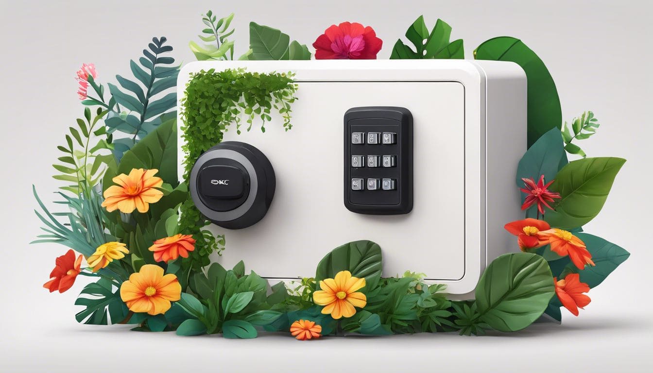 Een veilige elektronische sleutelkluis geïntegreerd met de natuur.