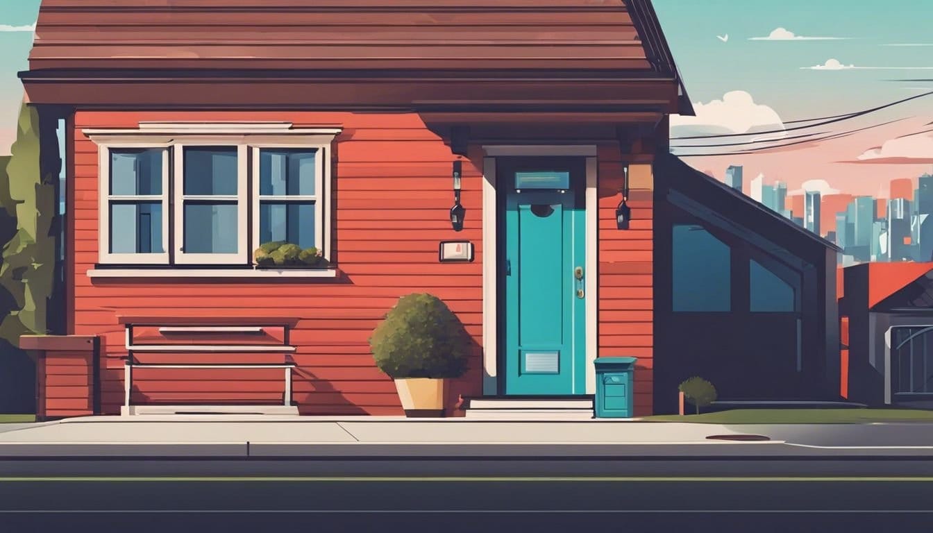 Een stevige sleutelkluis aan de voordeur van een huis in de stad.